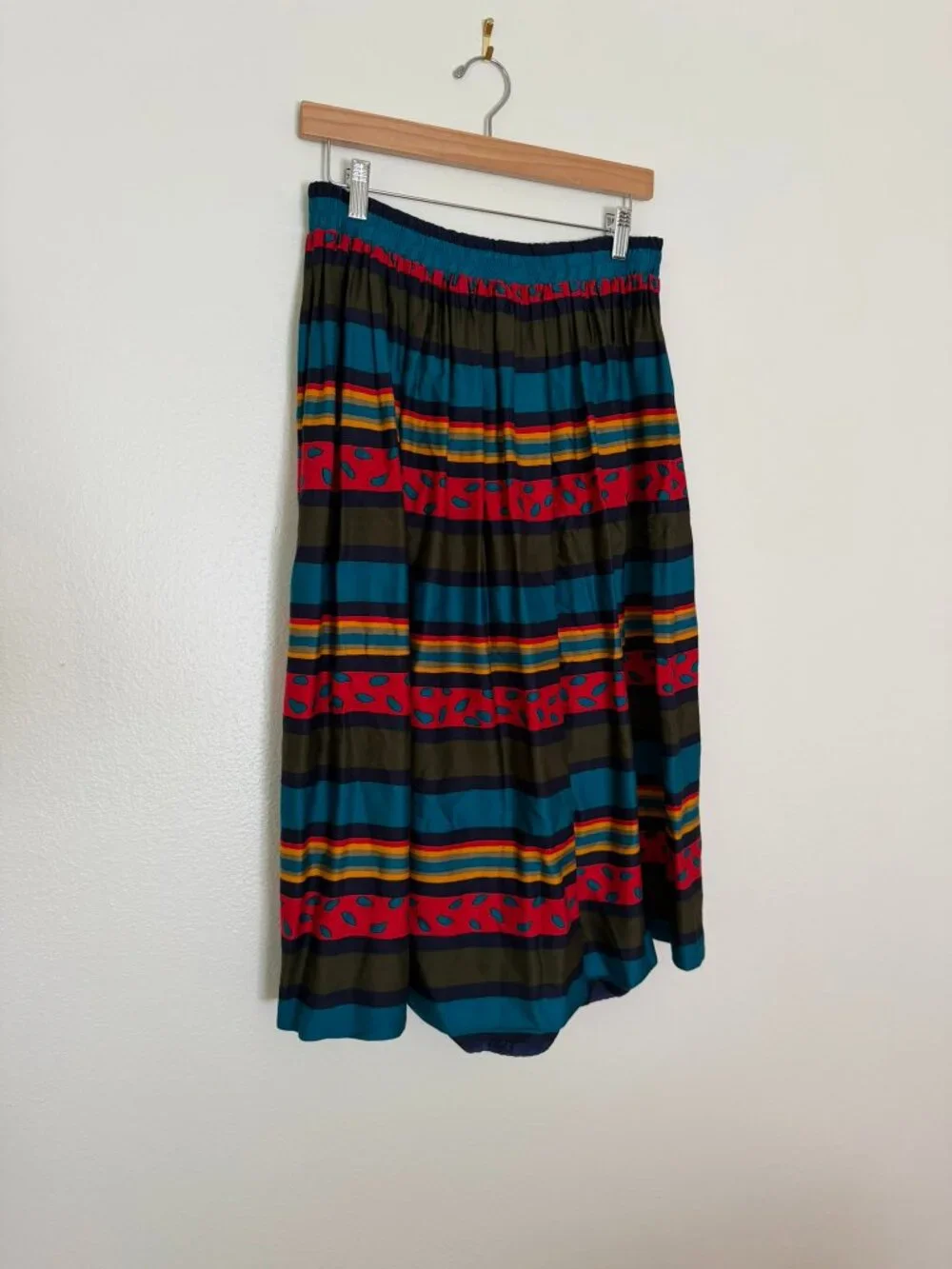 Chaus Petites Colorful Striped 2 Piece Skirt Top Set Size S